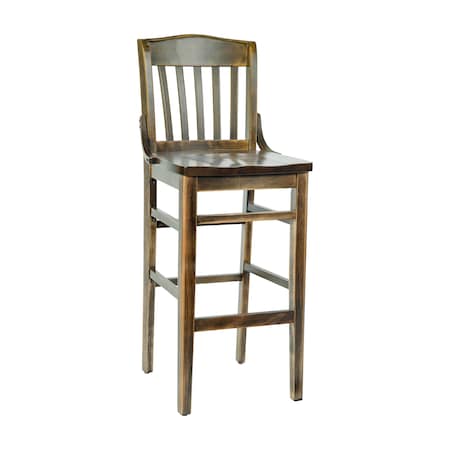 Flash Furniture HERCULES School House Back Antique Copper Wood Restaurant Barstool XU-DG-W0006B-ANTCPR-GG